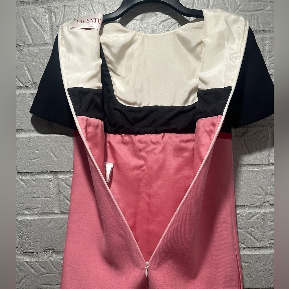 Valentino Colorblock Crepe Couture Minidress Size 36 - Picture 6 of 15